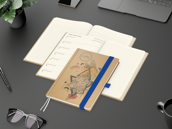 Wochenkalender links + Notizen rechts Match-Hybrid Papier-Hardcover A5
