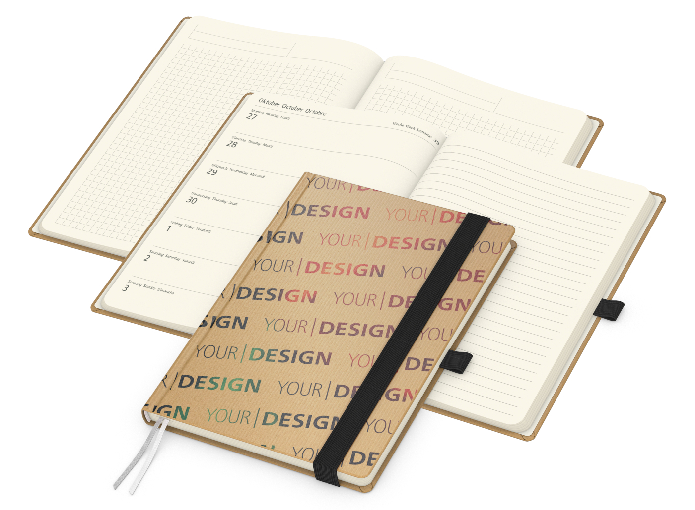 Wochenkalender links + Notizen rechts Match-Hybrid Papier-Hardcover A5