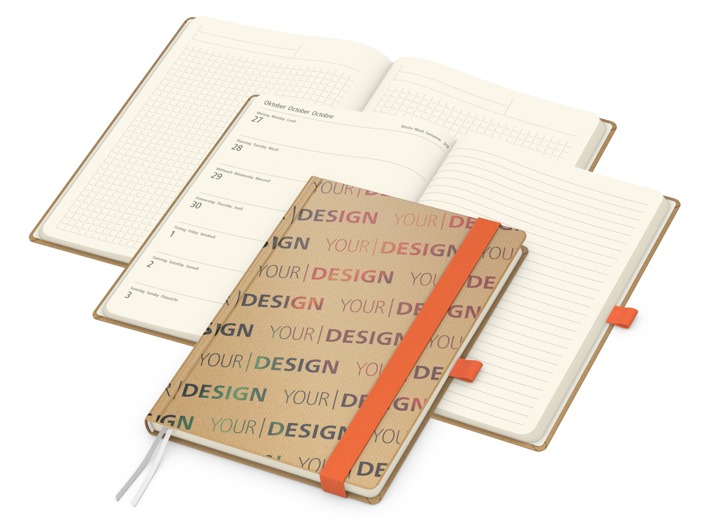 Wochenkalender links + Notizen rechts Match-Hybrid Papier-Hardcover A5