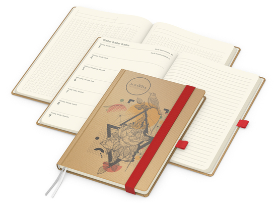 Wochenkalender links + Notizen rechts Match-Hybrid Papier-Hardcover A5