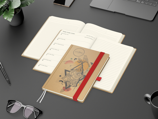Wochenkalender links + Notizen rechts Match-Hybrid Papier-Hardcover A5