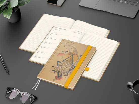 Wochenkalender links + Notizen rechts Match-Hybrid Papier-Hardcover A5