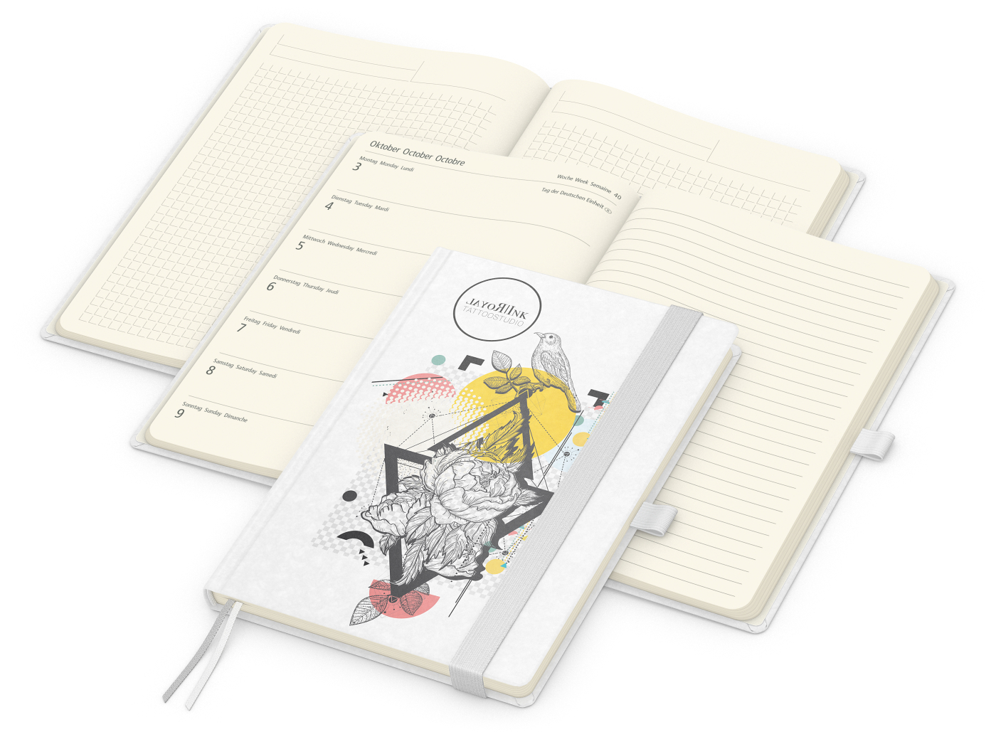 Wochenkalender links + Notizen rechts Match-Hybrid Papier-Hardcover A5