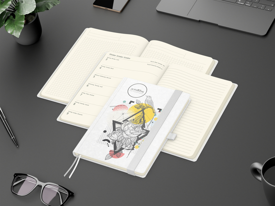 Wochenkalender links + Notizen rechts Match-Hybrid Papier-Hardcover A5