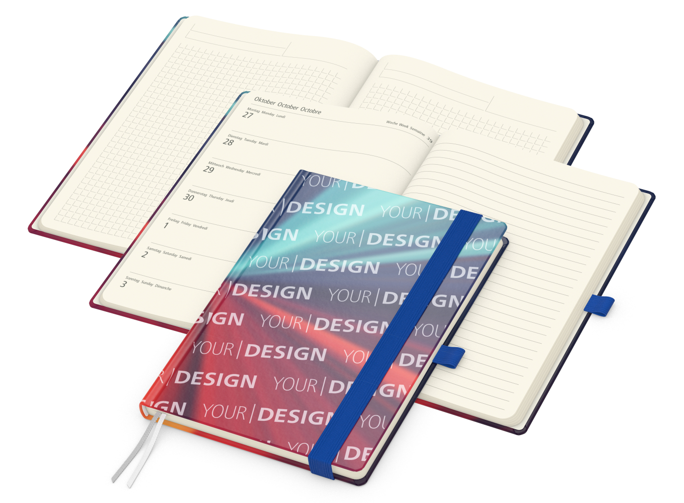 Wochenkalender links + Notizen rechts Match-Hybrid Papier-Hardcover A5
