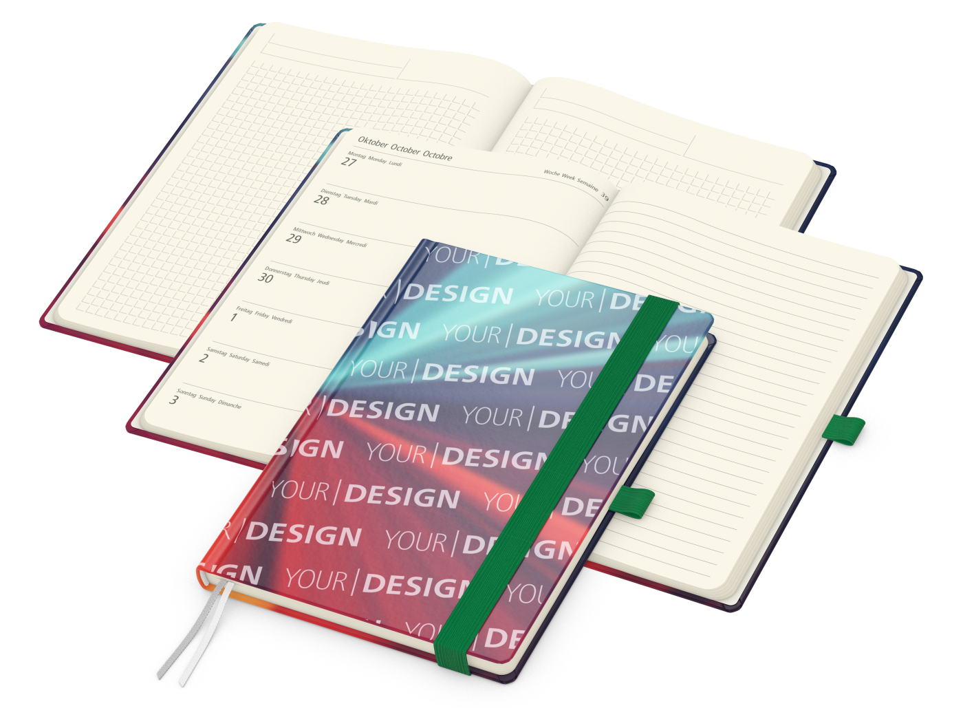Wochenkalender links + Notizen rechts Match-Hybrid Papier-Hardcover A5