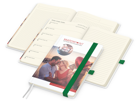 Wochenkalender links + Notizen rechts Match-Hybrid Papier-Hardcover A5