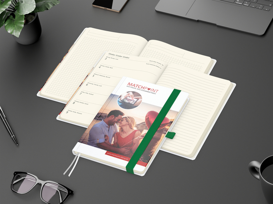 Wochenkalender links + Notizen rechts Match-Hybrid Papier-Hardcover A5