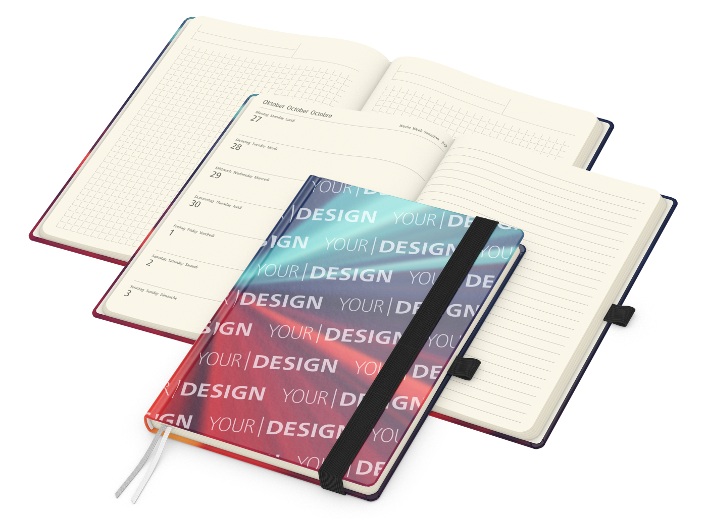 Wochenkalender links + Notizen rechts Match-Hybrid Papier-Hardcover A5