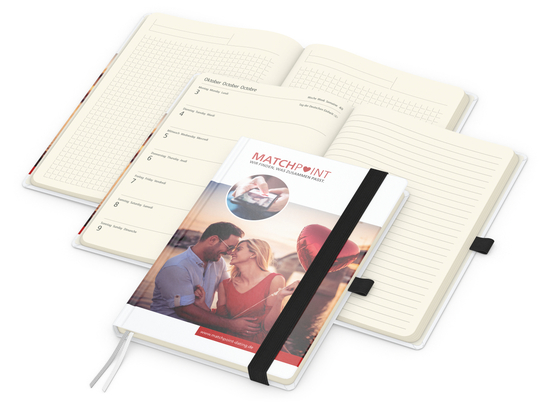 Wochenkalender links + Notizen rechts Match-Hybrid Papier-Hardcover A5