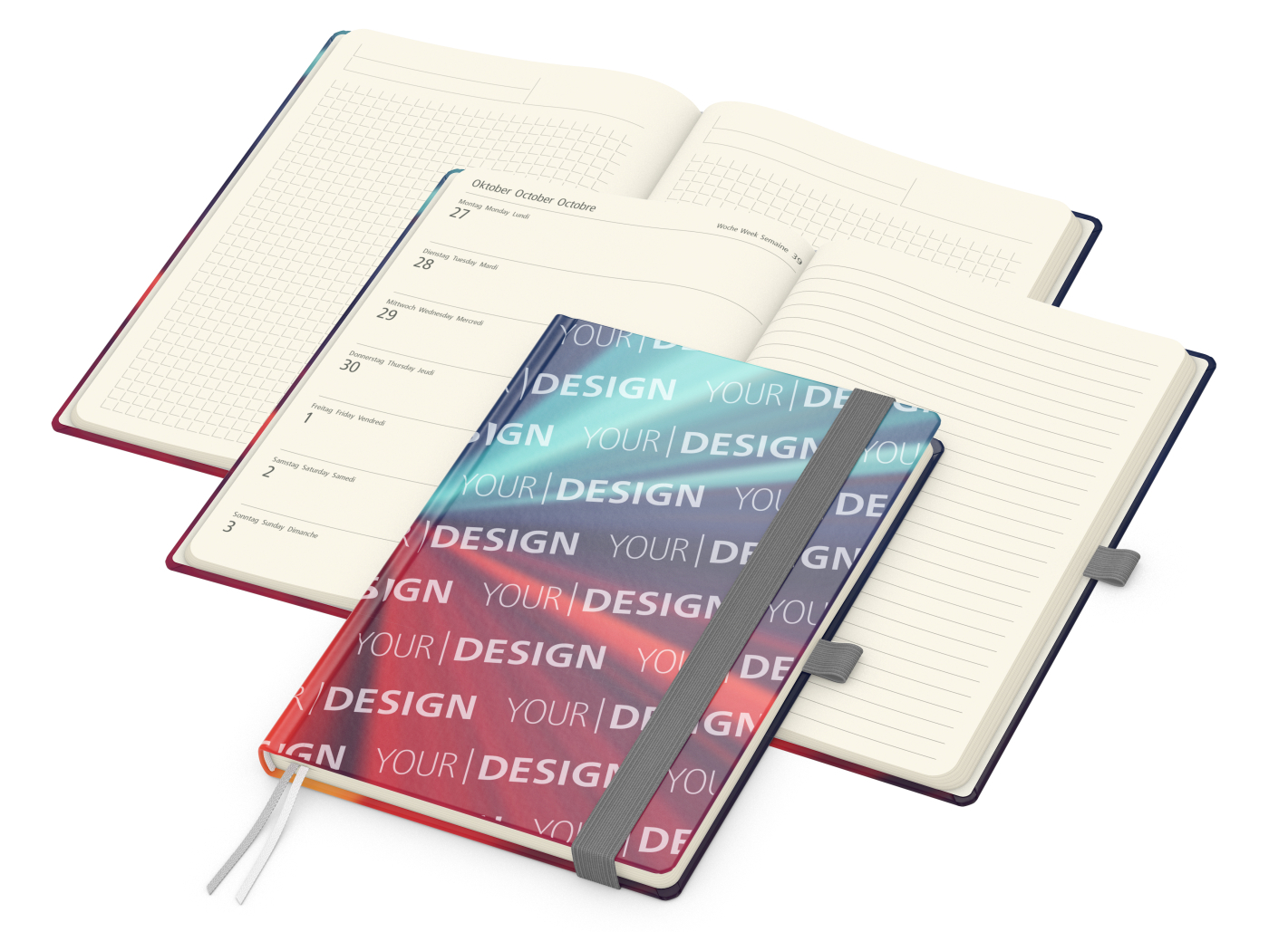 Wochenkalender links + Notizen rechts Match-Hybrid Papier-Hardcover A5