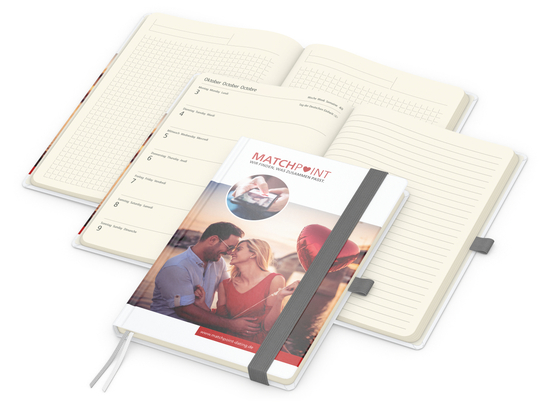 Wochenkalender links + Notizen rechts Match-Hybrid Papier-Hardcover A5