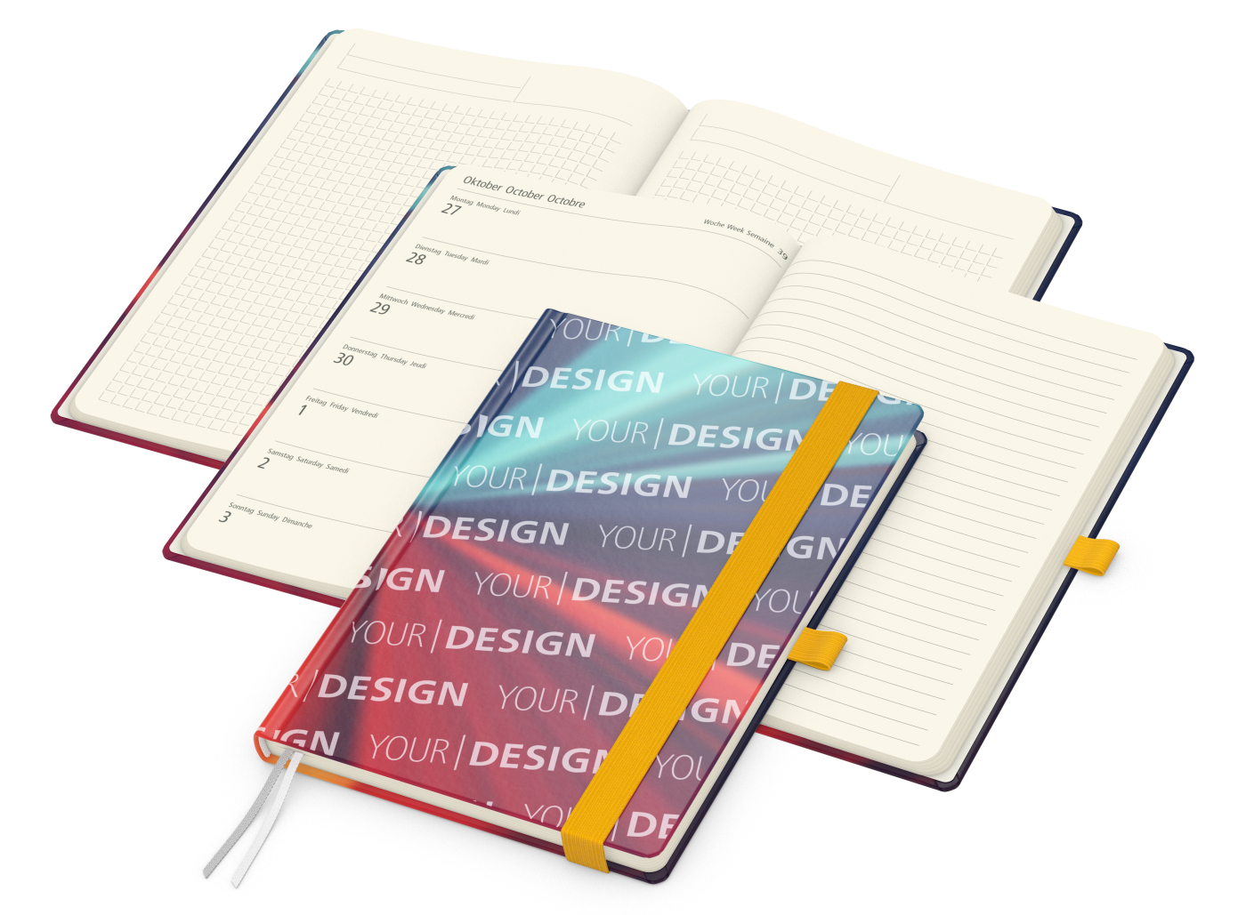 Wochenkalender links + Notizen rechts Match-Hybrid Papier-Hardcover A5