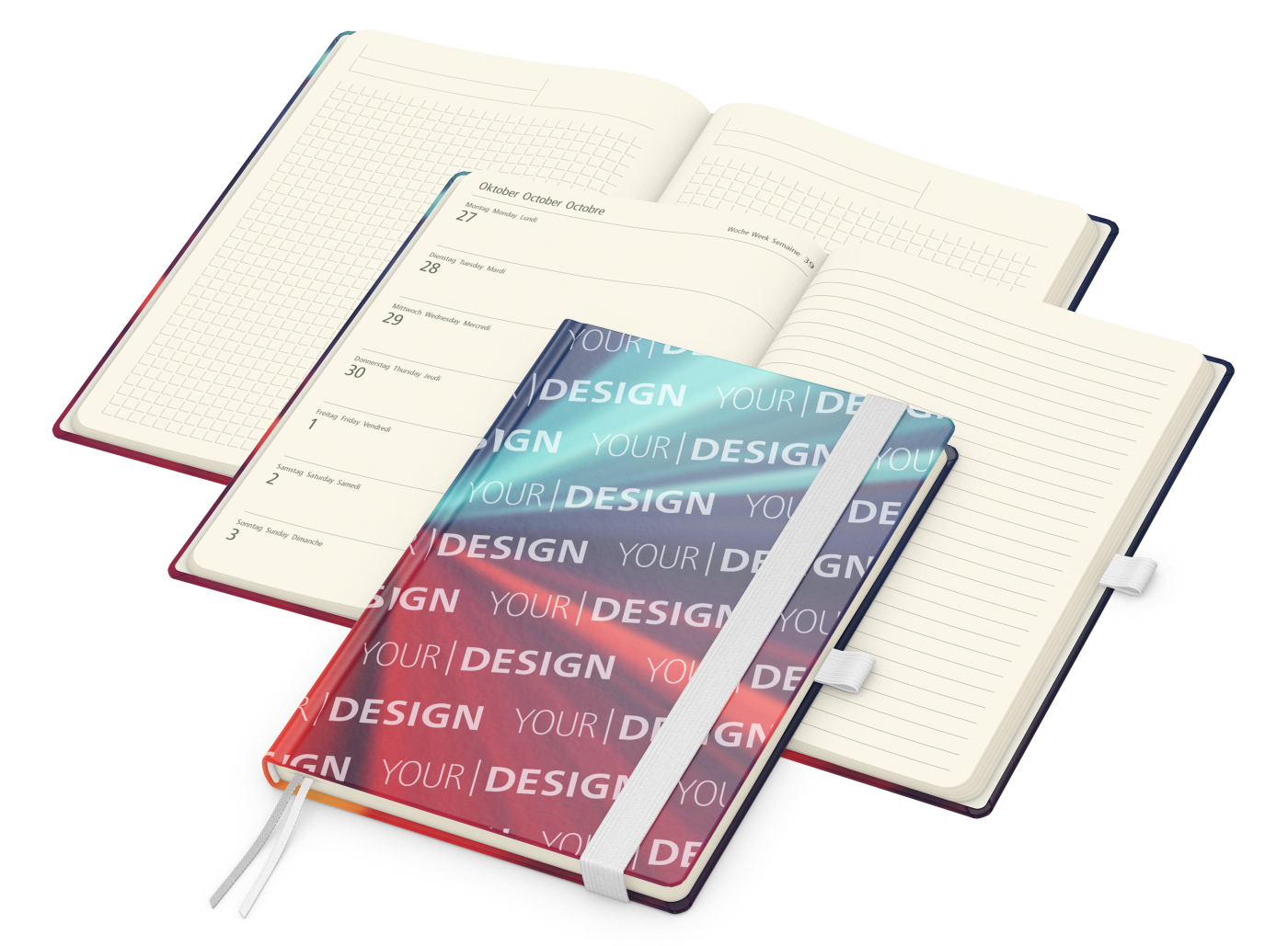 Wochenkalender links + Notizen rechts Match-Hybrid Papier-Hardcover A5