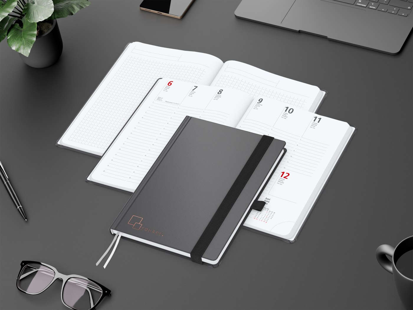 Wochenplaner Vision-Hybrid White Bestseller inkl. Prägung