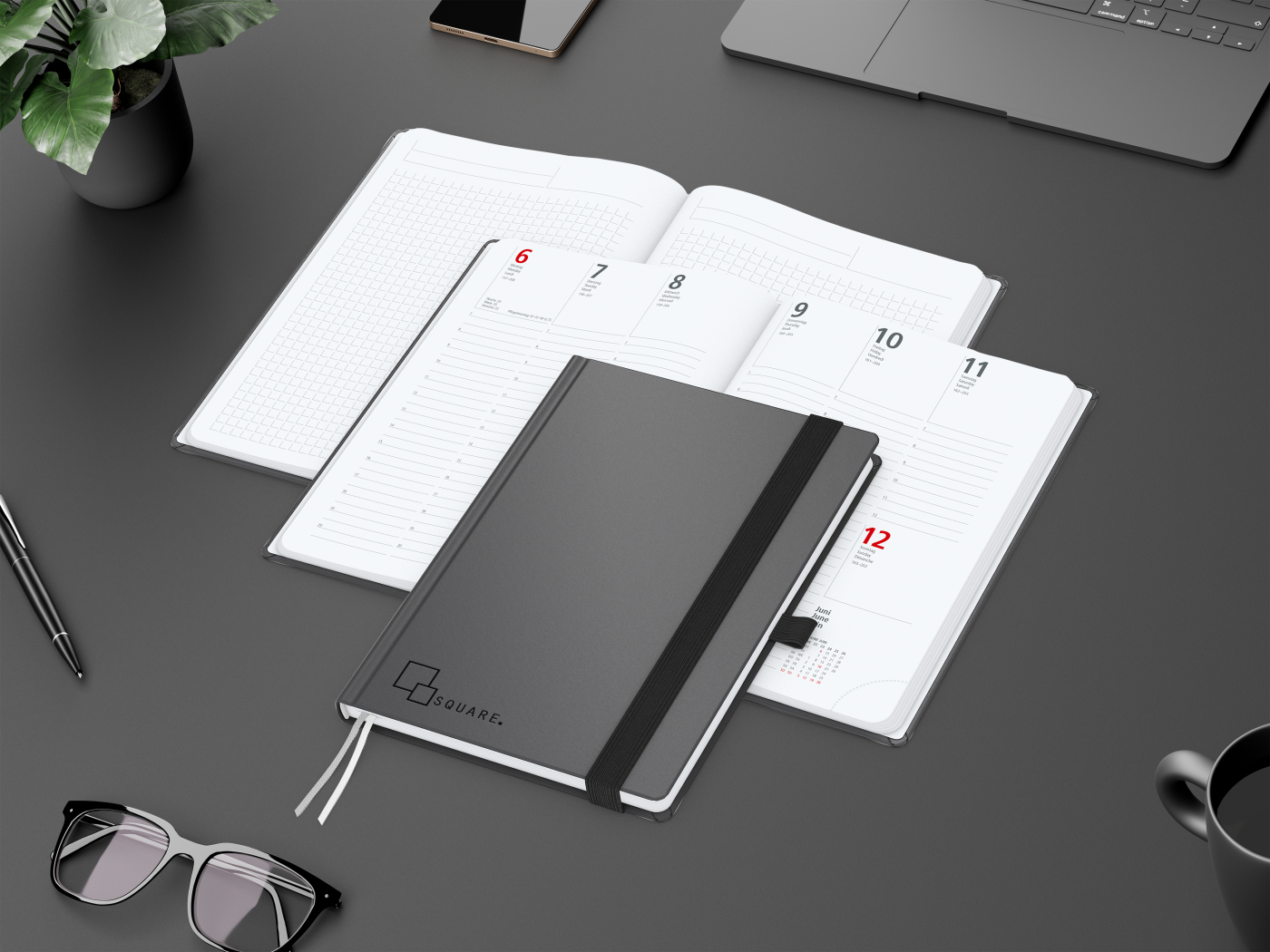 Wochenplaner Vision-Hybrid White Bestseller inkl. Prägung