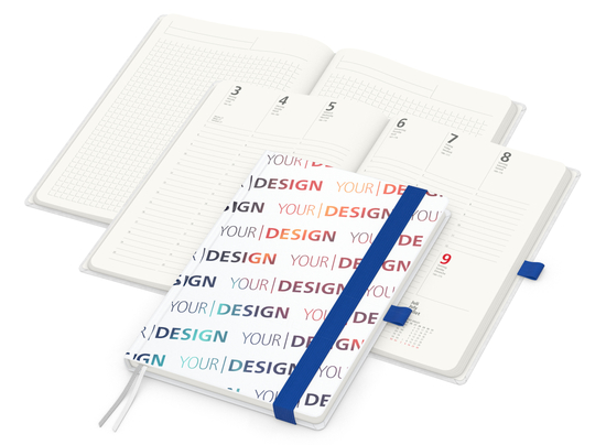 Wochenkalender vorne + Notizen hinten Match-Hybrid RECYCLING Papier-Hardcover A5