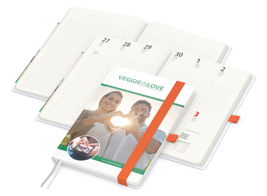 Wochenkalender vorne + Notizen hinten Match-Hybrid RECYCLING Papier-Hardcover A5