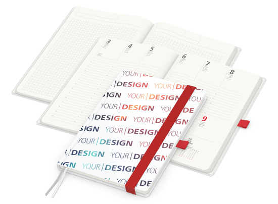 Wochenkalender vorne + Notizen hinten Match-Hybrid RECYCLING Papier-Hardcover A5