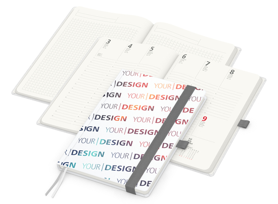Wochenkalender vorne + Notizen hinten Match-Hybrid RECYCLING Papier-Hardcover A5