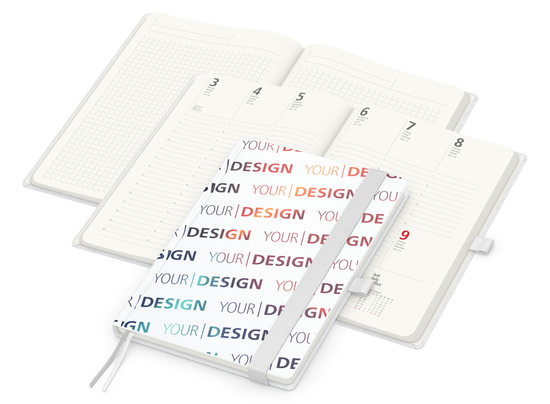 Wochenkalender vorne + Notizen hinten Match-Hybrid RECYCLING Papier-Hardcover A5
