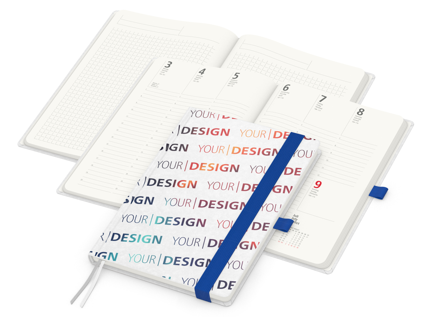 Wochenkalender vorne + Notizen hinten Match-Hybrid RECYCLING Papier-Hardcover A5