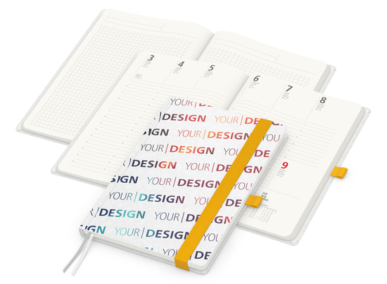 Wochenkalender vorne + Notizen hinten Match-Hybrid RECYCLING Papier-Hardcover A5