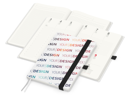Wochenkalender vorne + Notizen hinten Match-Hybrid RECYCLING Papier-Hardcover A5