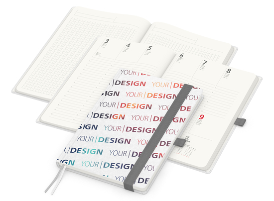Wochenkalender vorne + Notizen hinten Match-Hybrid RECYCLING Papier-Hardcover A5
