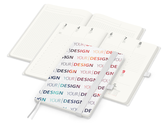 Wochenkalender vorne + Notizen hinten Match-Hybrid RECYCLING Papier-Hardcover A5