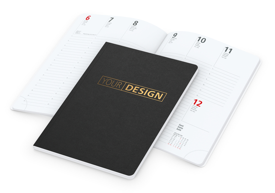 Wochenkalender Prestige-Flexx A5 Naturkarton-Softcover schwarz