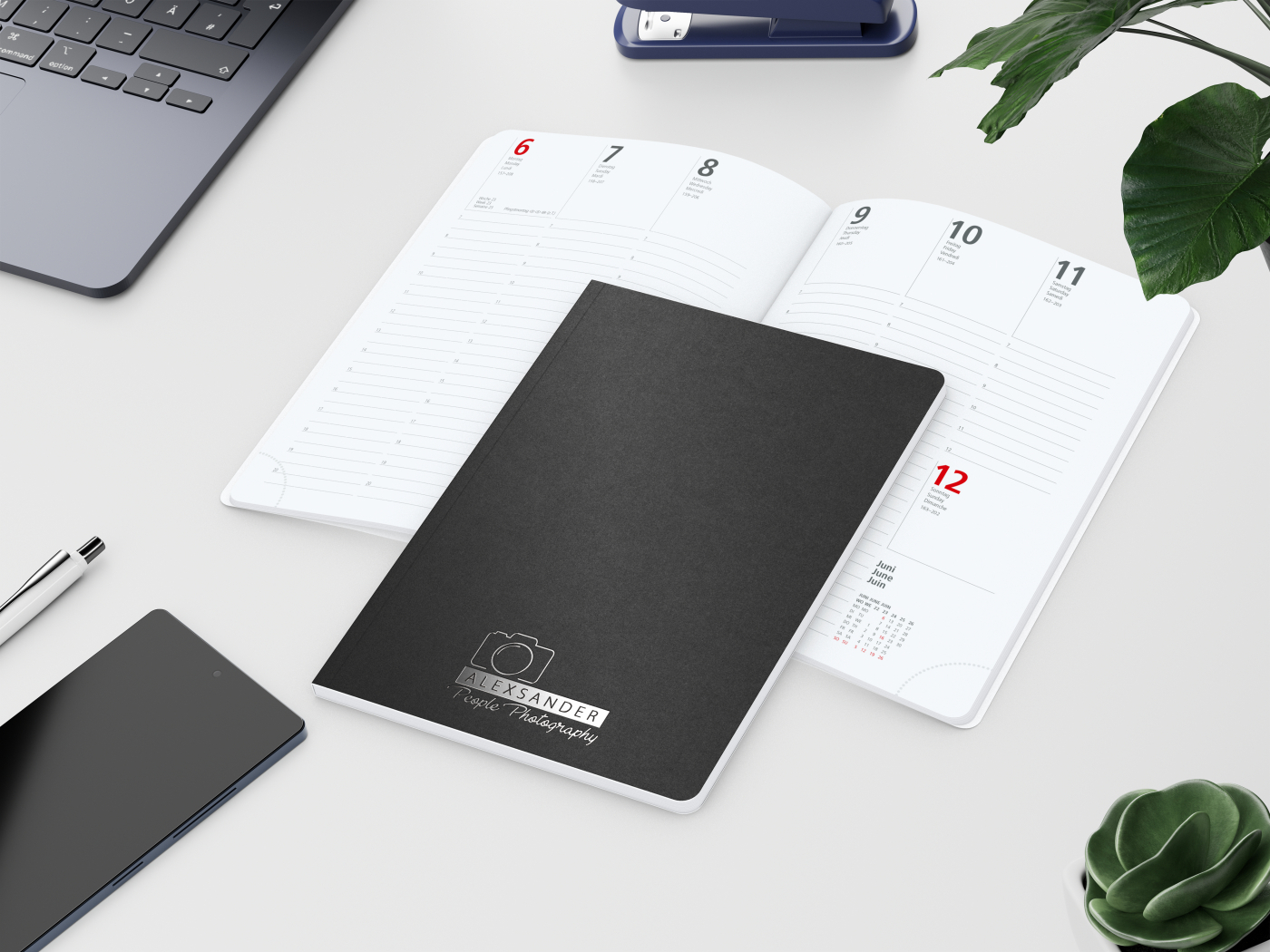 Wochenkalender Prestige-Flexx A5 Naturkarton-Softcover schwarz