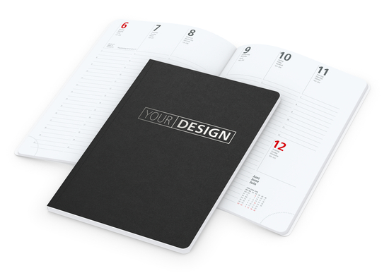 Wochenkalender Prestige-Flexx A5 Naturkarton-Softcover schwarz