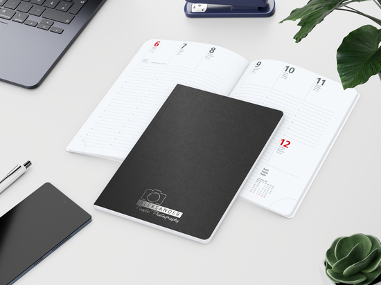 Wochenkalender Prestige-Flexx A5 Naturkarton-Softcover schwarz