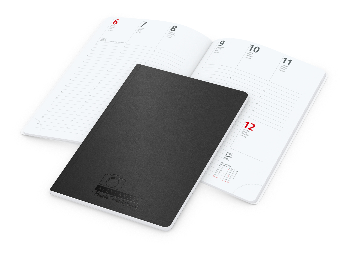 Wochenkalender Prestige-Flexx A5 Naturkarton-Softcover schwarz