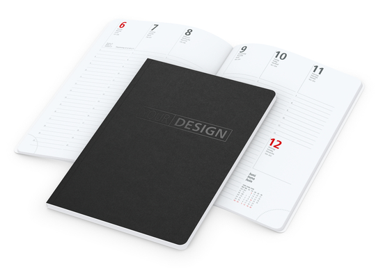 Wochenkalender Prestige-Flexx A5 Naturkarton-Softcover schwarz