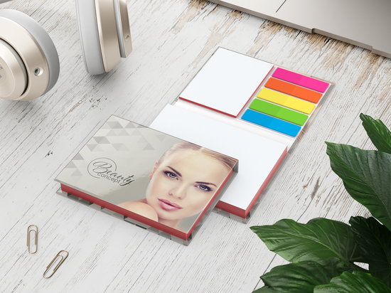 Haftnotiz-Set Prag Bookcover White Bestseller, 100/25 Blatt, Farbschnitt