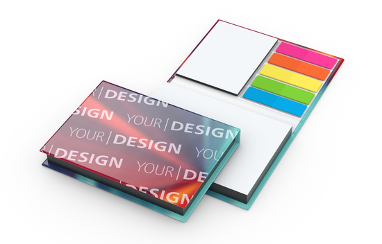 Haftnotiz-Set Prag Bookcover White Bestseller, 100/25 Blatt, Farbschnitt