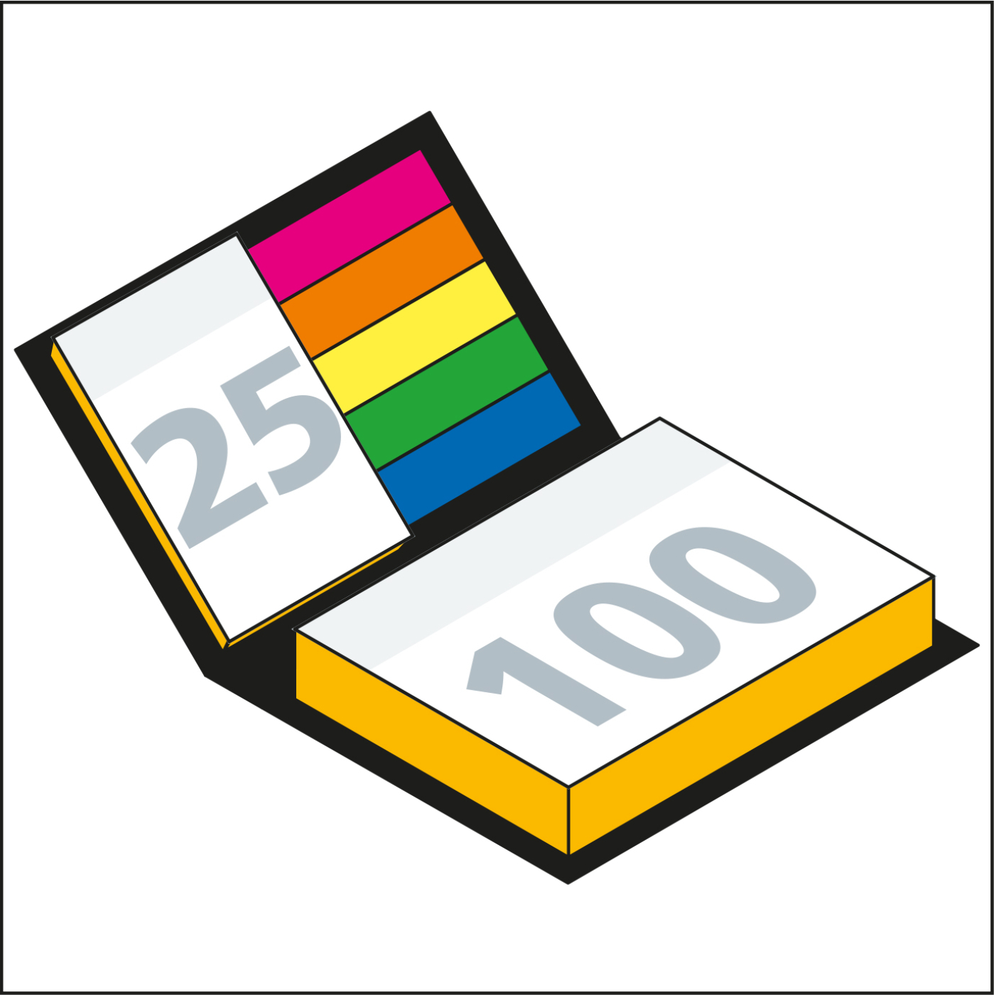 Haftnotiz-Set Wien Innenteil schwarz 100/25 Haftzettel Farbschnitt