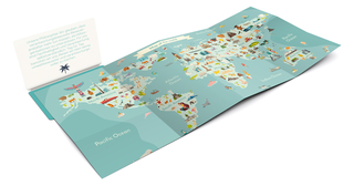 Faltplan Concept-Card Small RECYCLING 85 × 55 mm Naturkarton-Umschlag