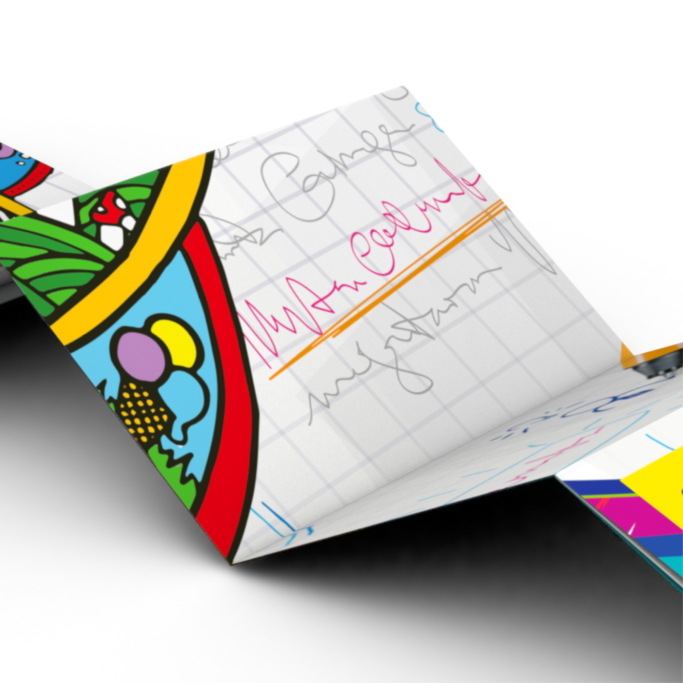 Faltplan Concept-Card Small RECYCLING 85 × 55 mm Naturkarton-Umschlag