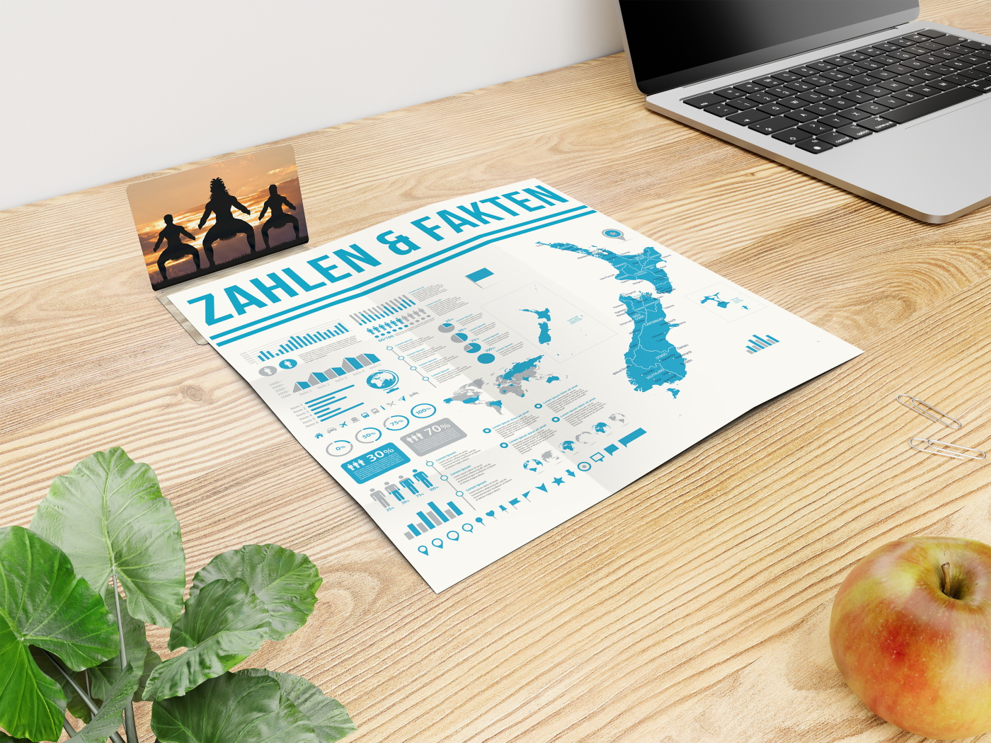 Faltplan Concept-Card Small RECYCLING 85 × 55 mm Naturkarton-Umschlag, Faltplan 30 Kacheln (231 × 235 mm)