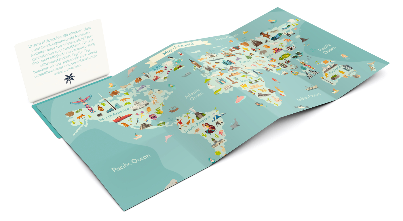 Faltplan Concept-Card Large RECYCLING 100 × 72 mm Naturkarton-Umschlag