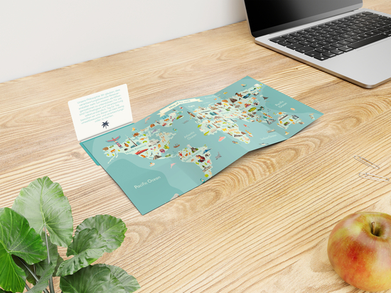 Faltplan Concept-Card Large RECYCLING 100 × 72 mm Naturkarton-Umschlag