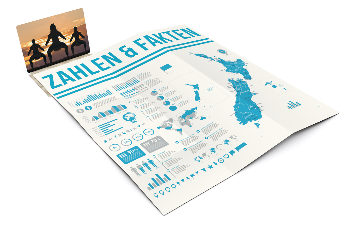Faltplan Concept-Card Large RECYCLING 100 × 72 mm Naturkarton-Umschlag