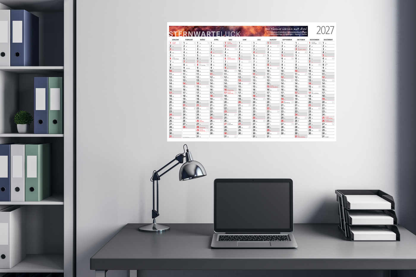 Wandplaner Cosmos 841 × 594 mm Jan. – Dez.