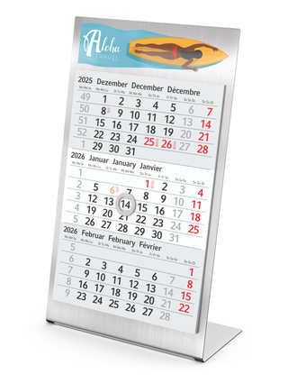 Tischkalender Desktop 3, 2-Jahres-Kalendarium Steel Bestseller