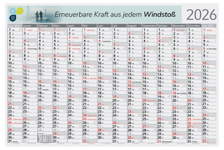 Wandplaner Pure Bamboo green+blue
