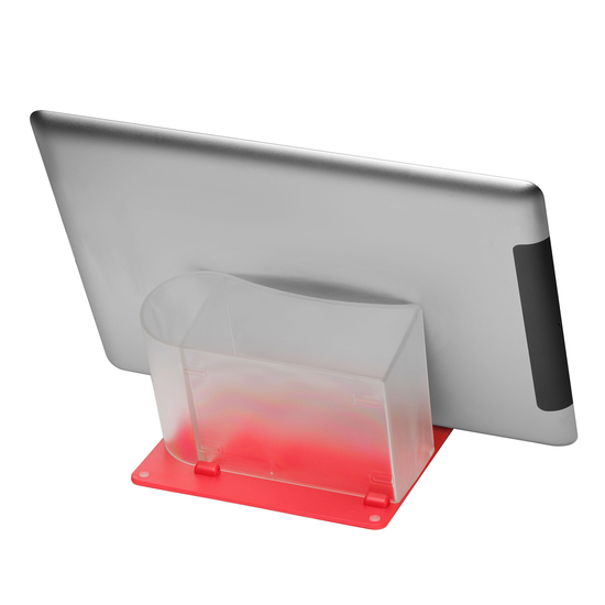 Smartphone-/Tabletständer mit Zettelbox und Köcher