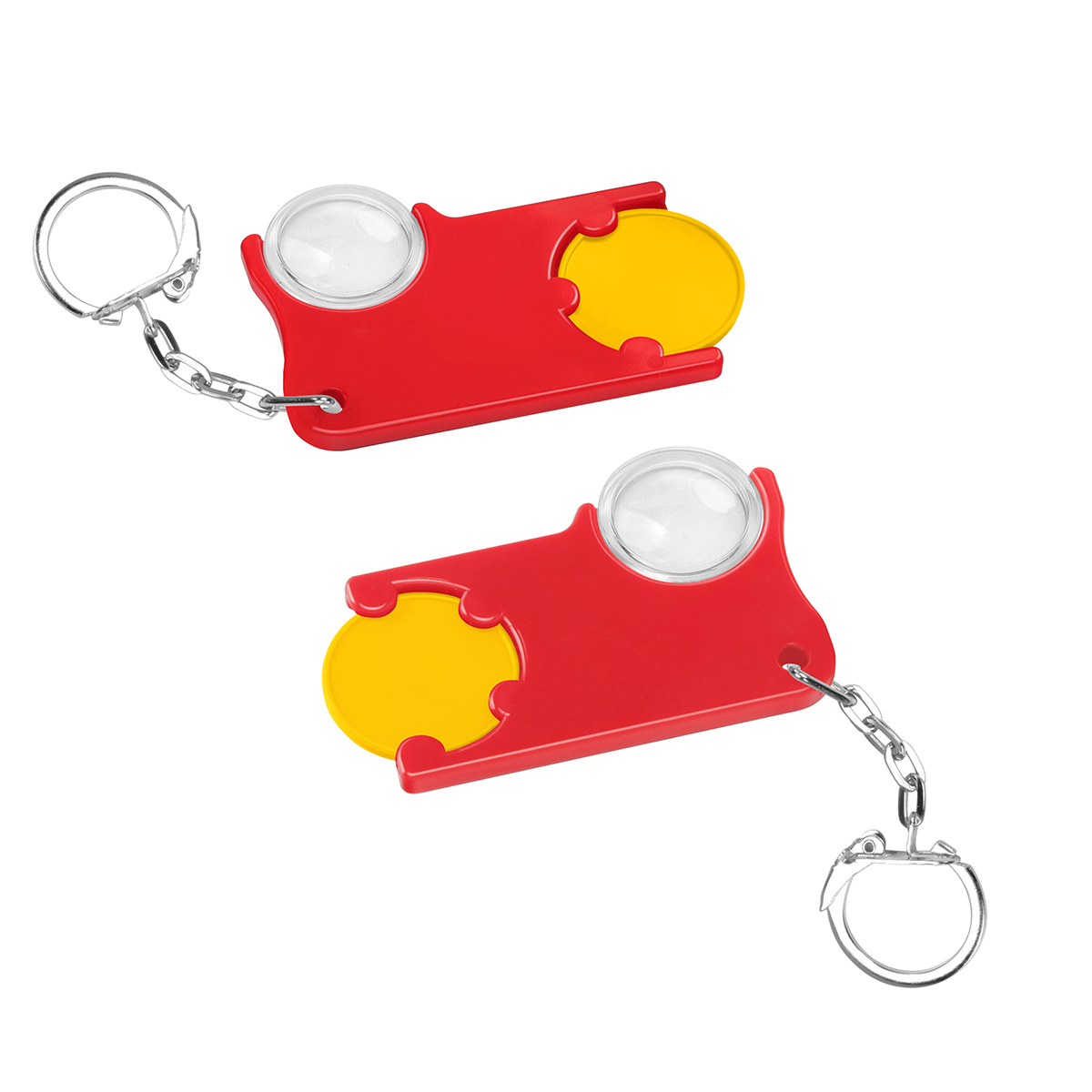 Chiphalter mit 1€-Chip und Lupe